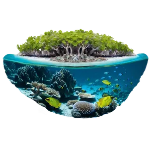 Island Coral Reef Underwater Png 18 PNG image