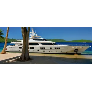 Island Luxury Yacht Anchorage Png Sqy PNG image