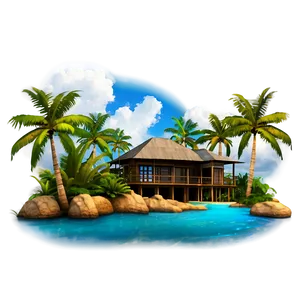 Island Mansion Paradise PNG Ydf