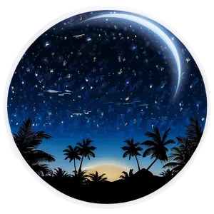 Island Night Sky Stars Png 87 PNG image
