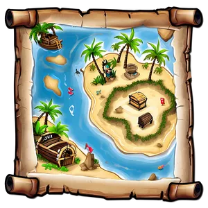 Island Pirate Treasure Map Png Qqv PNG image