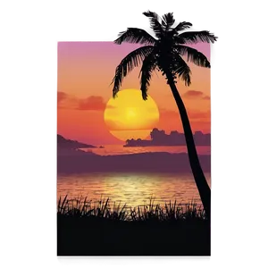 Island Sunset Silhouette Png 05232024 PNG image