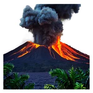Island Volcano Eruption View Png Pam99 PNG image
