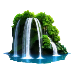 Island Waterfall Paradise Png 05232024 PNG image