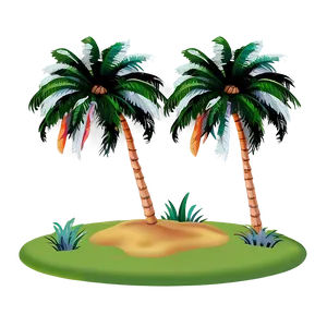Island With Palm Trees Png 05232024 PNG image