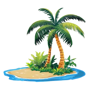 Island With Palm Trees Png 05232024 PNG image