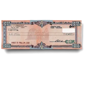 Isolated Bank Check PNG 06292024
