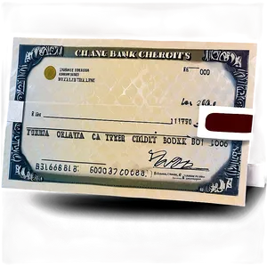 Isolated Bank Check PNG 06292024
