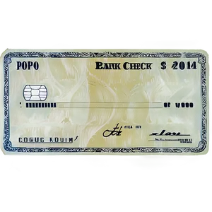 Isolated Bank Check PNG Ghx