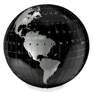 Isolated Black And White Globe PNG 89