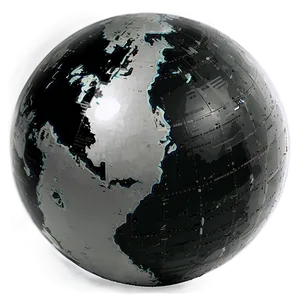 Isolated Black And White Globe PNG Sgf