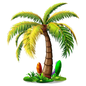 Isolated Cartoon Palm Tree PNG 35
