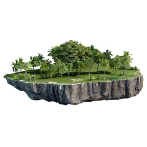 Isolated Cliff Island PNG Clr