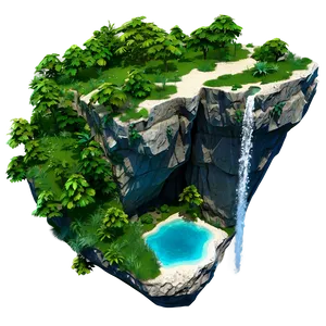 Isolated Cliff Island PNG Tho