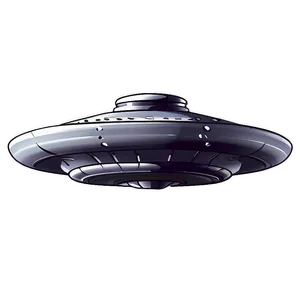 Isolated Flying Saucer Silhouette PNG 17