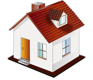 Isometric Cartoon House Graphic