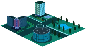 Isometric Cityscape Illustration
