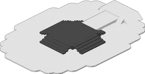 Isometric Computer Chip Vector PNG