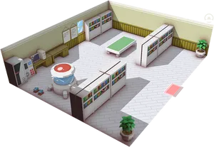 Isometric Laboratory Interior