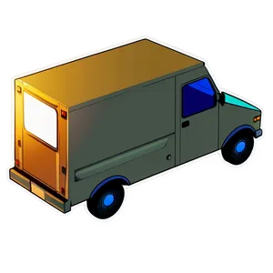 Isometric Mail Truck Graphic PNG 8