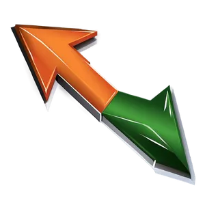 Isometric Orange Arrow PNG Heu23 PNG