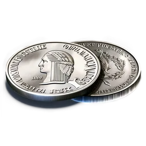 Isometric Silver Coin Png Euf PNG image