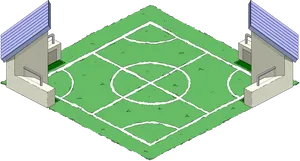Isometric Soccer Field Illustration PNG image