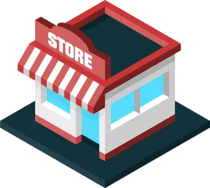 Isometric Storefront Illustration PNG image