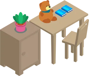 Isometric Tableand Accessories Clipart PNG image