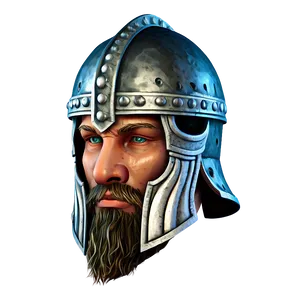 Isometric Viking Helmet PNG 06132024