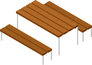 Isometric Wooden Table Clipart PNG image