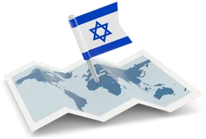 Israel Flag World Map Icon PNG image