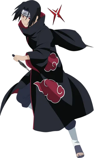 Itachi Uchiha Action Pose PNG image