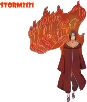 Itachi Uchiha Amaterasu Flames PNG image