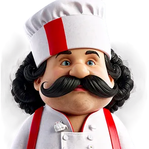 Italian Chef Mustache PNG 05042024