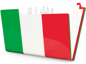 Italian Flag Folder Design PNG