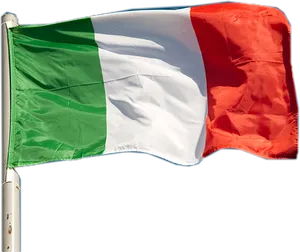 Italian National Flag Waving PNG image