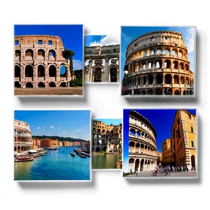 Italy Landmarks Collage PNG 05212024 PNG