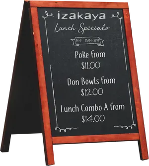 Izakaya Lunch Specials Blackboard PNG
