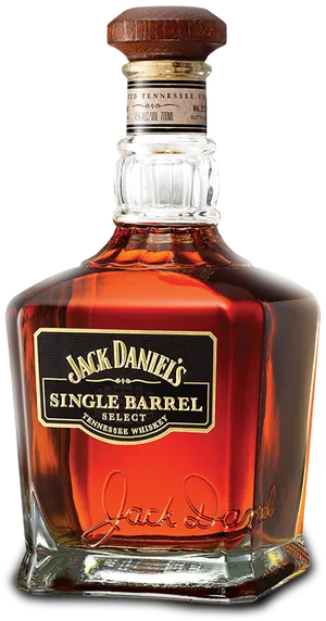 Jack Daniels Single Barrel Whiskey Bottle PNG image