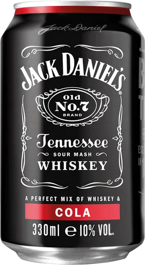 Jack Daniels Whiskey Cola Can PNG image