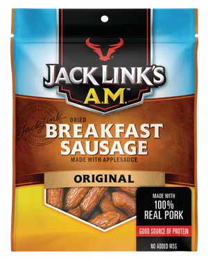 Jack Links A M Original Breakfast Sausage Package PNG image