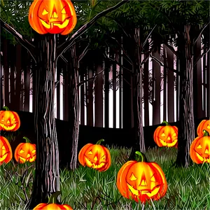 Jack O Lantern In Forest PNG 48