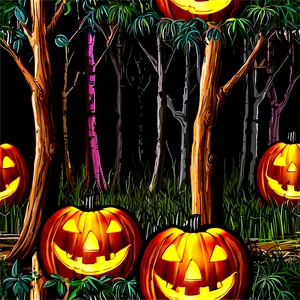 Jack O Lantern In Forest PNG Bbd