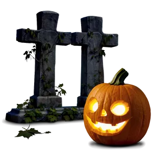 Jack O Lantern In Graveyard PNG 05252024