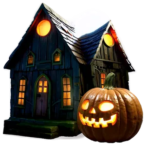 Jack O Lantern In Haunted House PNG 05252024
