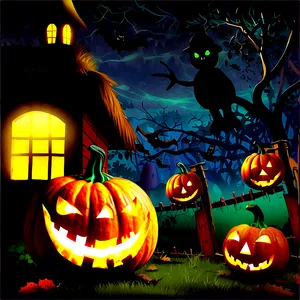 Jack O Lantern In Haunted House PNG 84