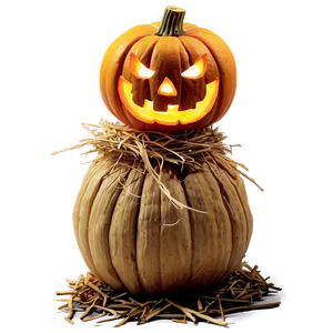 Jack O Lantern On Haystack PNG Dxc