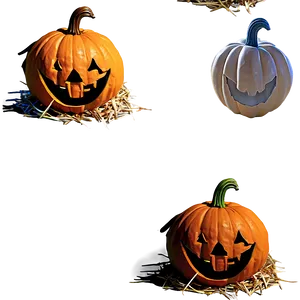 Jack O Lantern On Haystack PNG Iay