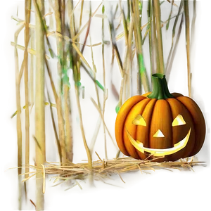 Jack O Lantern On Haystack PNG Ysw